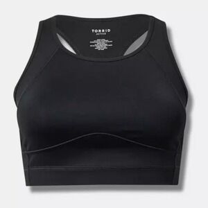 Torrid Active SZ 1  14-16 Womens Low Impact Wireless Longline‎ Sports Bra Black